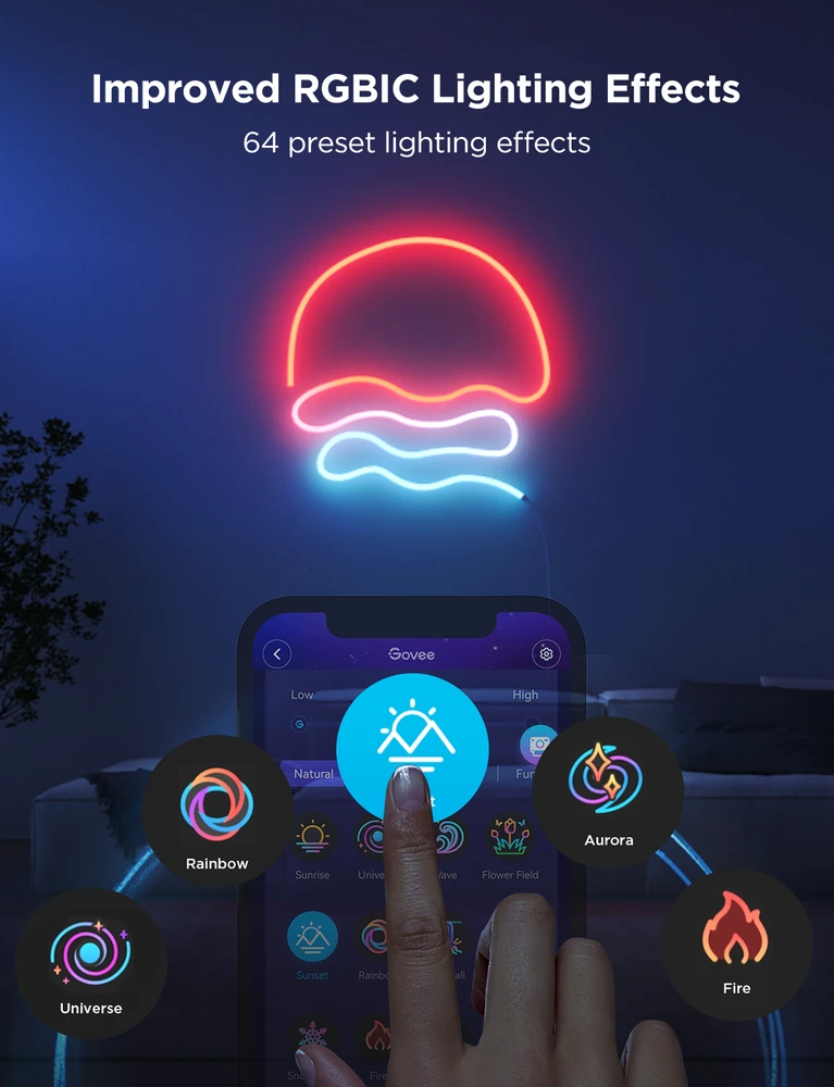Govee H61D5 Neoniniai žibintai 2 5m | Oświetlenie LED | Matter, HomeKit, Google, Alexa, SmartThings