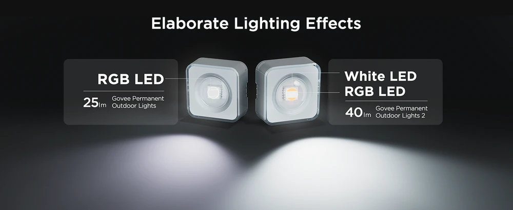 Nuolatiniai lauko šviestuvai Govee H705E Permament Outdoor Lights 2 | 30 m | LED | RGBICW, Wi-Fi, Bluetooth, IP67