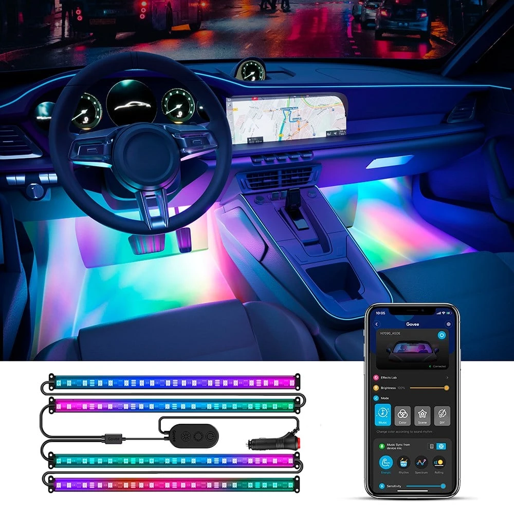 „Govee“ – RGBIC automobilio salono žibintai
