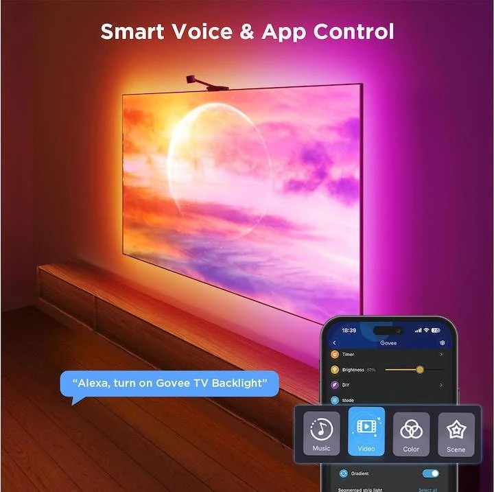 „Govee H6098“ išmanioji juostelės formos lemputė su „Wi-Fi“ / „Bluetooth“