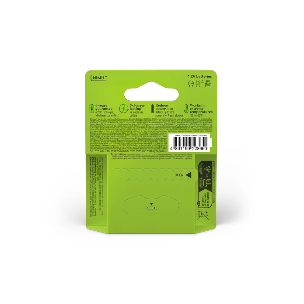 GP Battery GP - Įkraunamos baterijos, AA dydis, 2100 mAh, 4 vnt. pakuotė