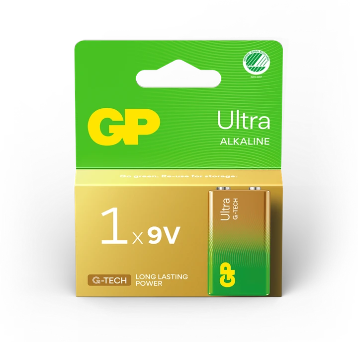GP Battery GP Baterija GP - itin šarminė 9 V baterija, 1604AU/6LF22, 1 pakuotė