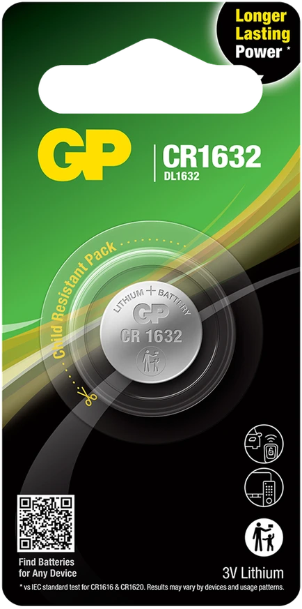 Elementas GP LITHIUM CR1632, 3V