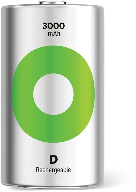 GP Battery GP - „ReCyko“ įkraunamos baterijos, D dydis, 3000 mAh, 1,2 V (2 vnt. pakuotė)
