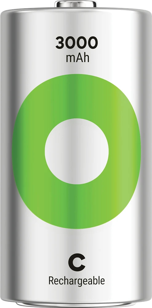 GP Battery GP - „ReCyko“ įkraunamos baterijos, C dydis, 3000 mAh, 1,2 V (2 vnt. pakuotė)