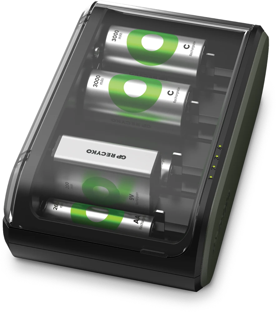 Universalus USB akumuliatorių kroviklis GP B631-2B1