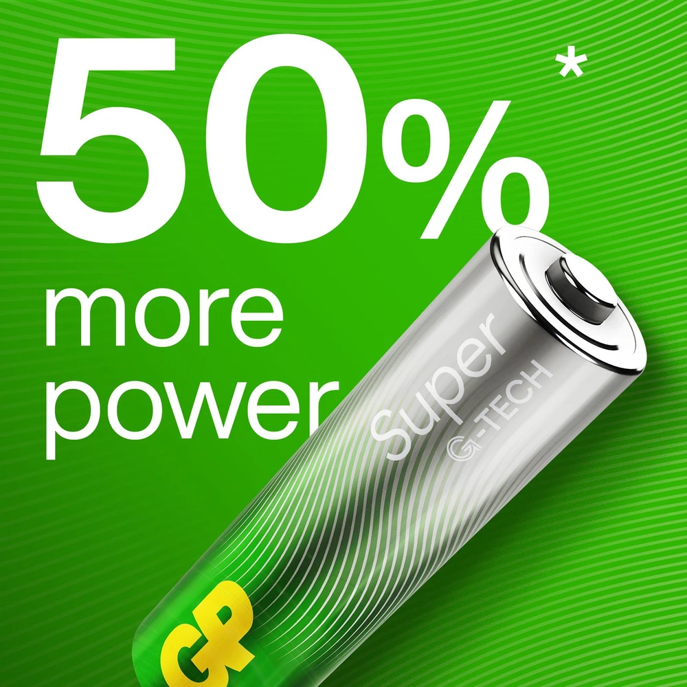 GP Battery GP - Super Alkaline AA baterijos, 15A/LR6, 1,5 V, 12 vnt. pakuotė