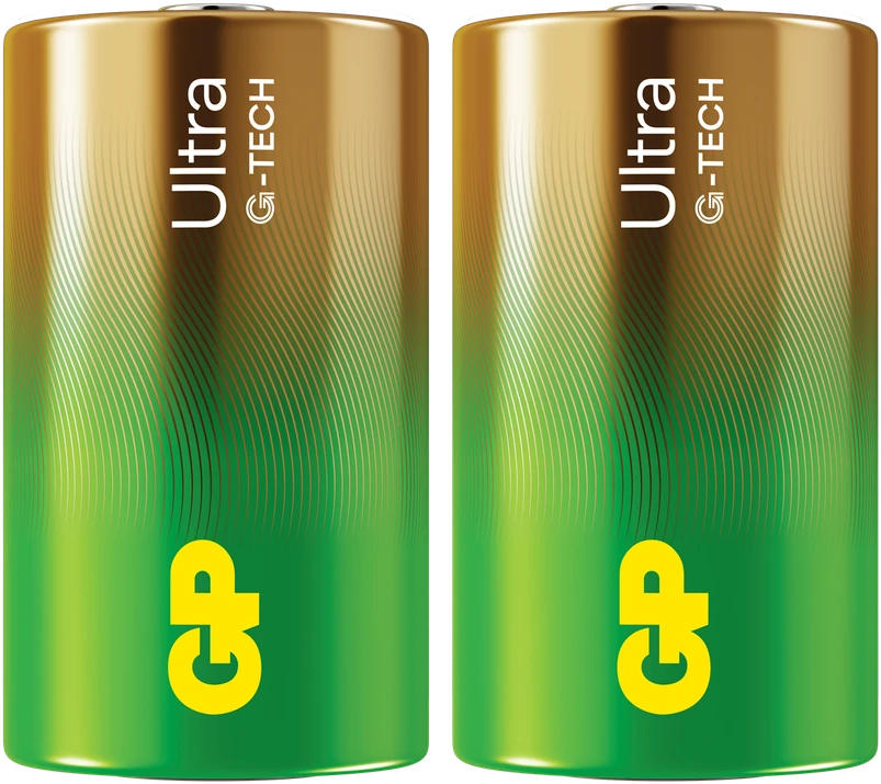 GP Battery GP - Ultra Alkaline baterija, D dydis, 13AU/LR20, 1,5 V (2 vnt. pakuotė)
