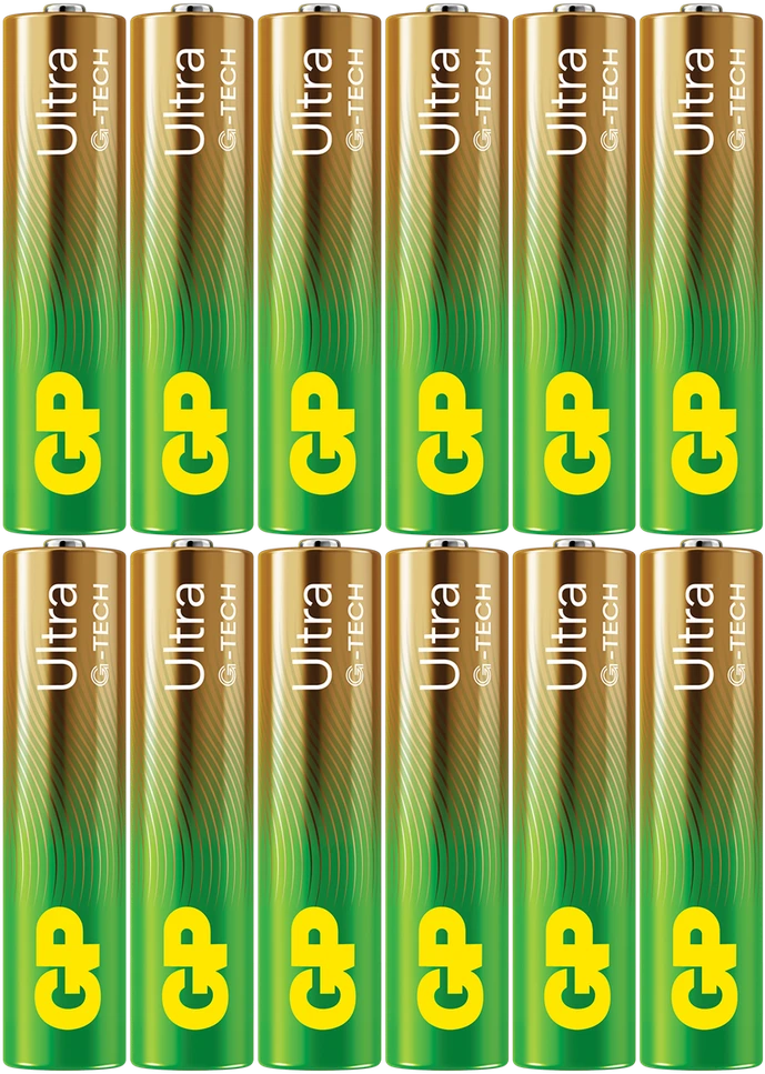 GP Battery GP - Ultra Alkaline baterijos, AAA dydžio, 24AU/LR03, 1,5 V (12 vnt. pakuotė)