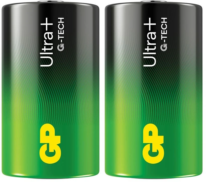 GP Battery GP - Ultra Plus šarminės D formos baterijos, 13A/LR20, 2 vnt. pakuotėje