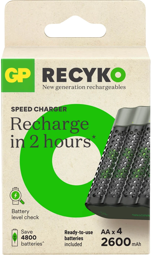 Įkroviklis GP M452 + 4 x R6 2600