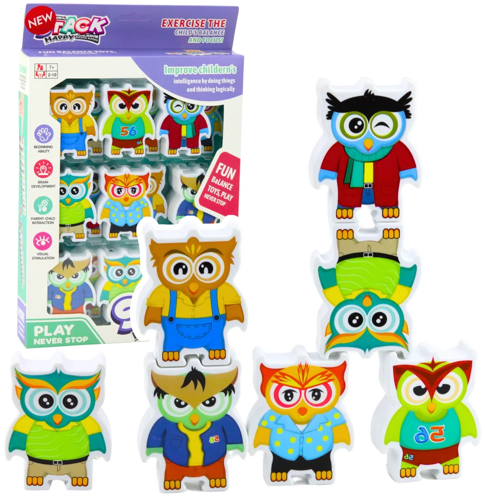 Lean Toys Įgūdžių lavinimo žaidimas Pelėdos 18 vnt