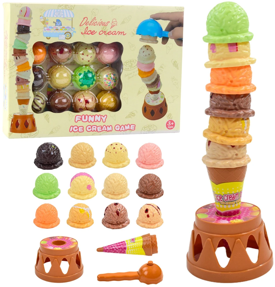 Lean Toys Žaidimas vaikams „Ledo bokštas“ su 17 detalių