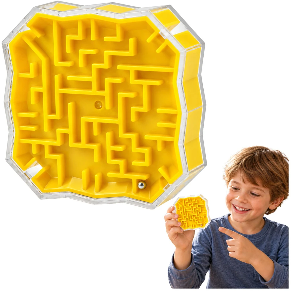 Lean Toys Loginis žaidimas „Labirintas su geltonu kamuoliuku“
