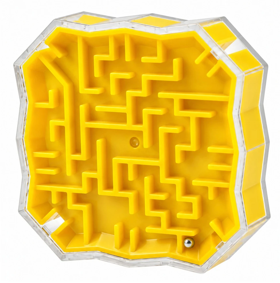 Lean Toys Loginis žaidimas „Labirintas su geltonu kamuoliuku“