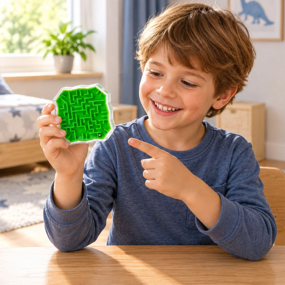 Lean Toys Loginis žaidimas “Labirintas su kamuoliuku” Žalias
