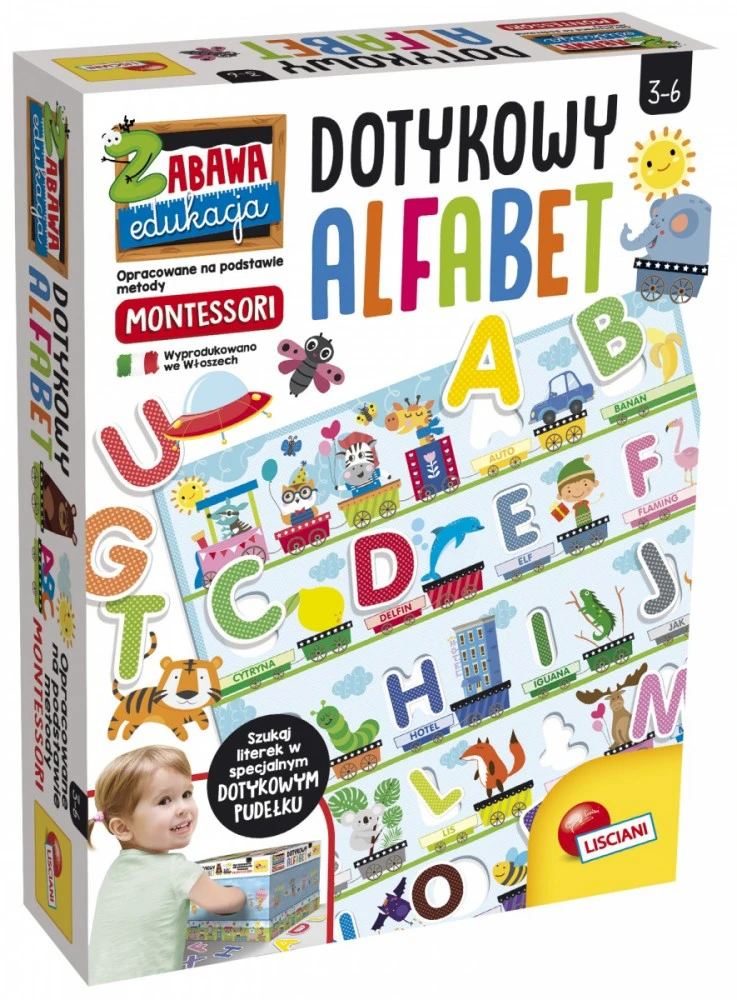 Dėlionė Lisciani Gra Montessori lytėjimo abėcėlės žaidimas