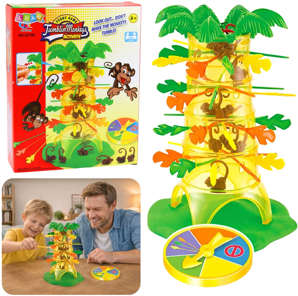 Lean Toys Šeimos žaidimas Falling Monkeys