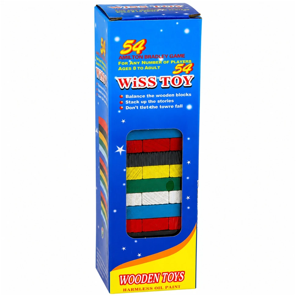 Dėlionė Lean Toys Žaidimas griūvantis bokštas Wood toys, 54 det