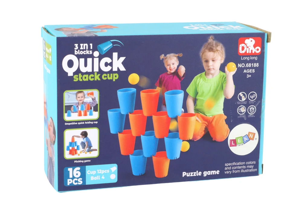 Jutiminis žaidimas dėlionė puodeliai 3in1 Lean toys, 16 d.