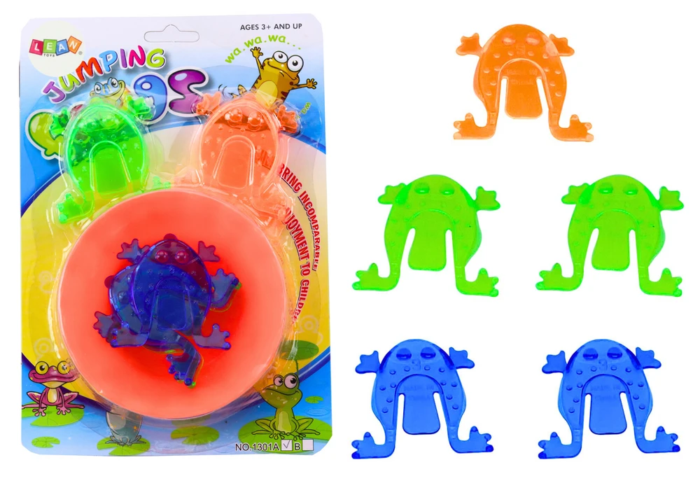 Lean Toys Šokinėjančių Varlyčių Įgūdžių Žaidimas su Spalvotu Dubenėliu