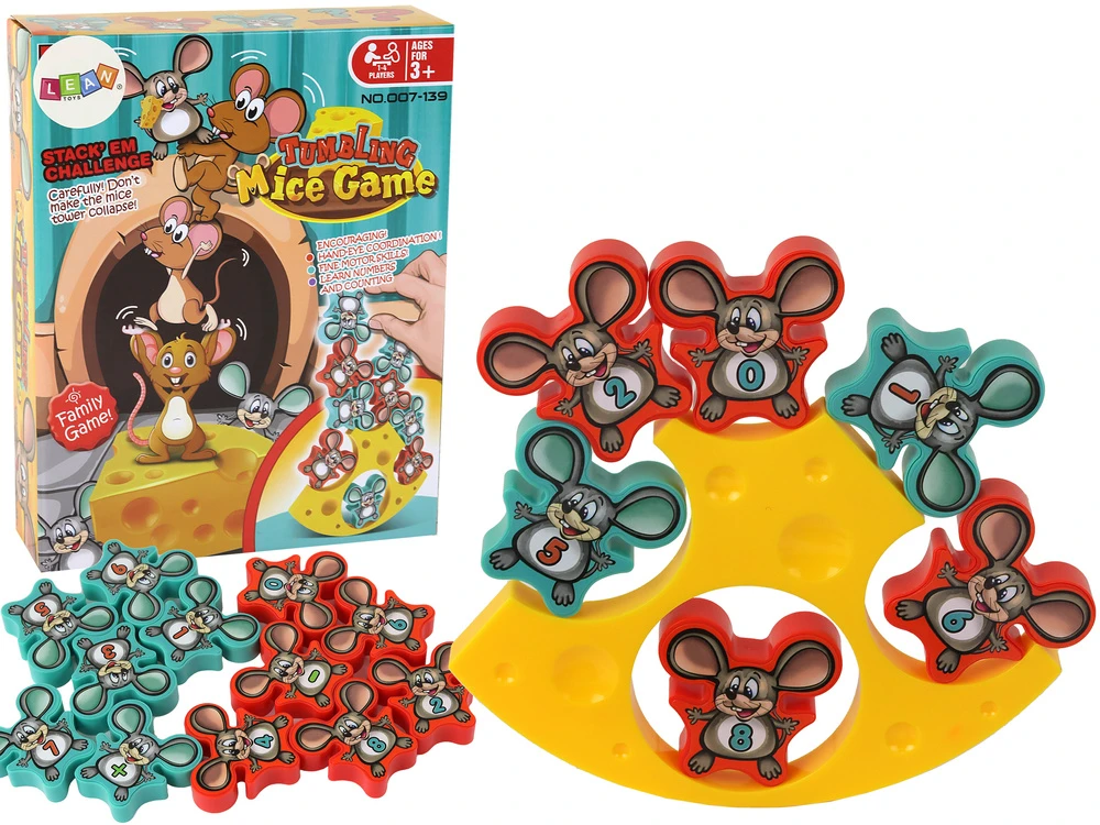 Arkadinis žaidimas Lean Toys Pelės balansuojančios sūrio bokšte