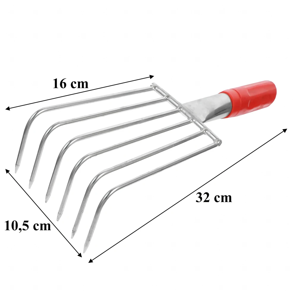 Grabki Sodo grėblys su metaliniais nagais grėbimui ir atlaisvinimui, 6 dantukai, 32 cm