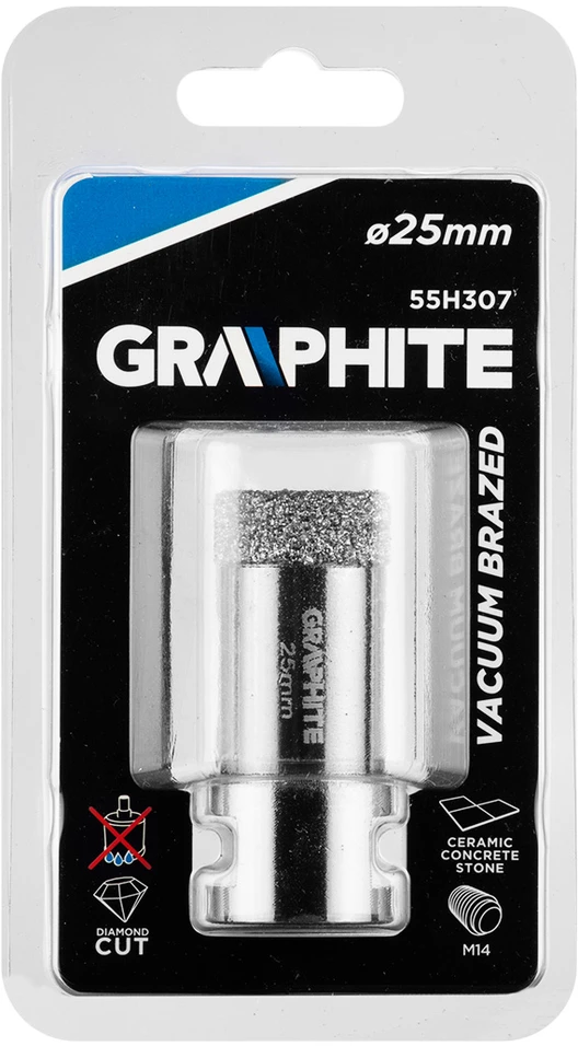 Grąžtas Graphite 25 mm x M14 deimantinis skylių pjūklas