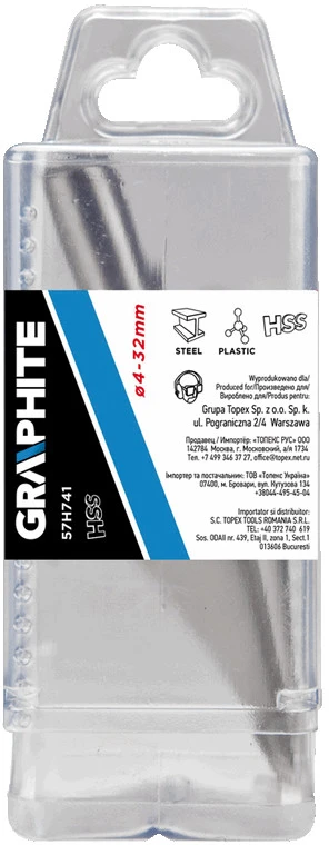 Grąžtas Graphite Grafitas Nuolat kintamas gręžimo bitas 4-32 mm