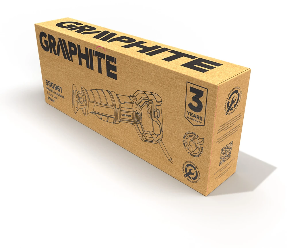 Graphite pjūklas 710 W slankiojantis pjūklas