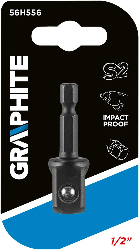 Graphite Grafito adapteriai nuo 1/4 colio šešiakampio iki 1/2 colio kvadrato