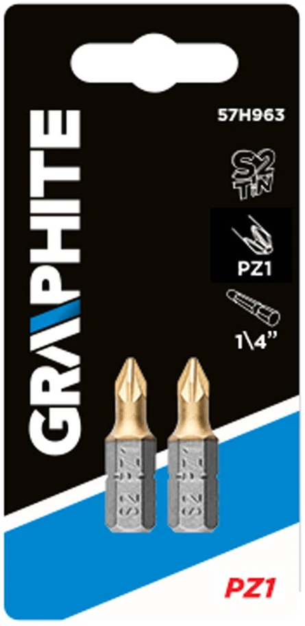 Graphite Atsuktuvo antgaliai PZ1 x 25 mm, 2 vnt.