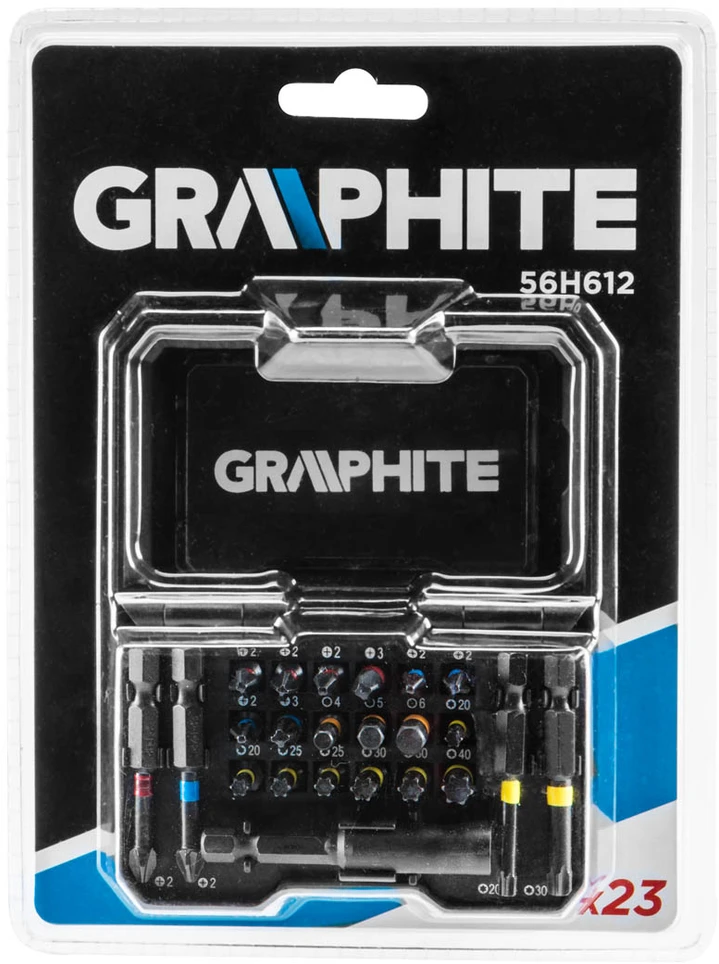 Graphite Galvučių komplektas smūginiams atsuktuvams, 23 dalys