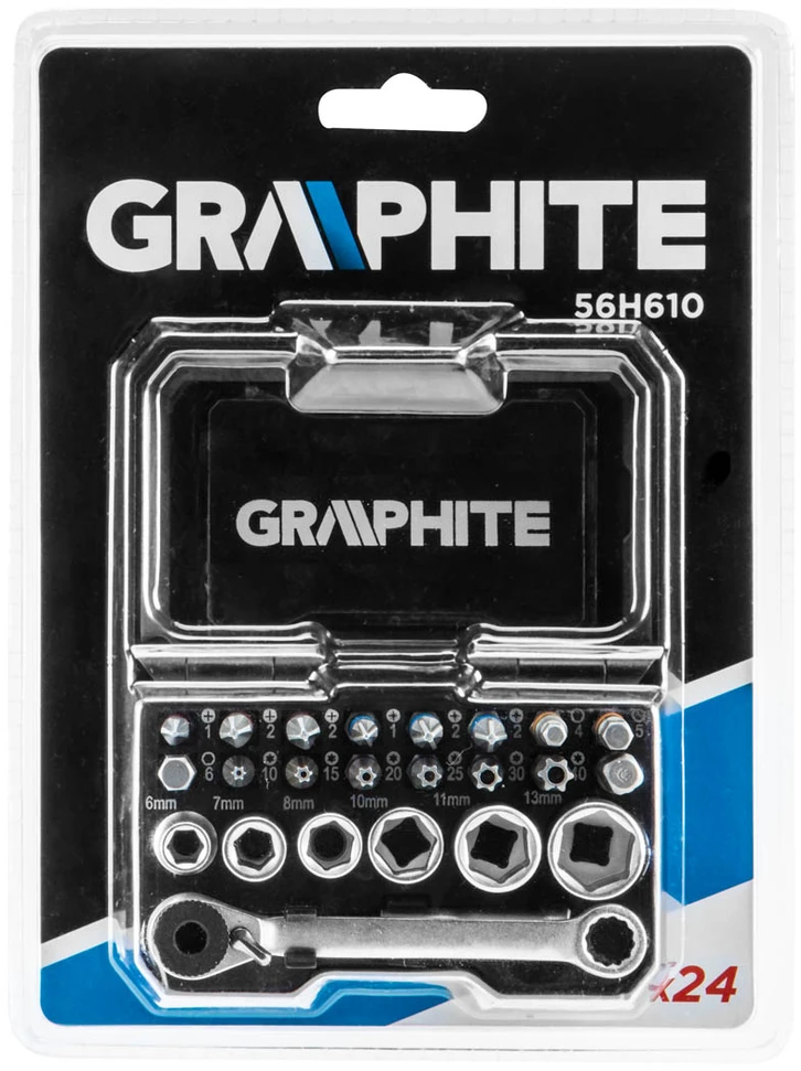 Graphite Galvučių kompl. 24 dalių, su kutais