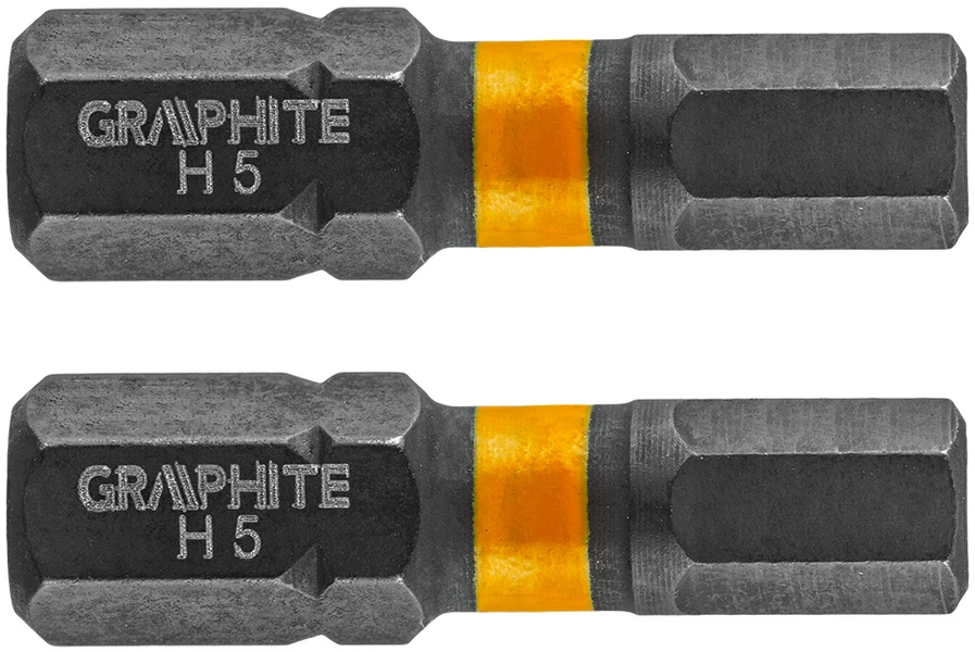 Bity HEX5 x 25 mm smūginiai antgaliai, 2 vnt.