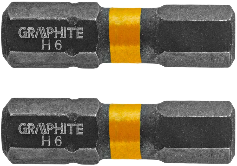 Bity HEX6 x 25 mm smūginiai antgaliai, 2 vnt.