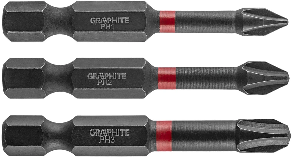 Graphite Bity Smūginiai antgaliai PH1/2/3 x 50 mm, 3 vnt.