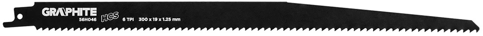 Graphite Brzeszczot do piły szablastej, HCS, 300 x 19 x 1.25 mm, 6 TPI, kpl. 2 vnt.