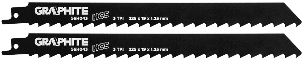 Graphite Grafitinis slankiojantis pjūklo diskas, HCS, 225 x 19 x 1,25 mm, 3 TPI, 2 vnt. rinkinys.
