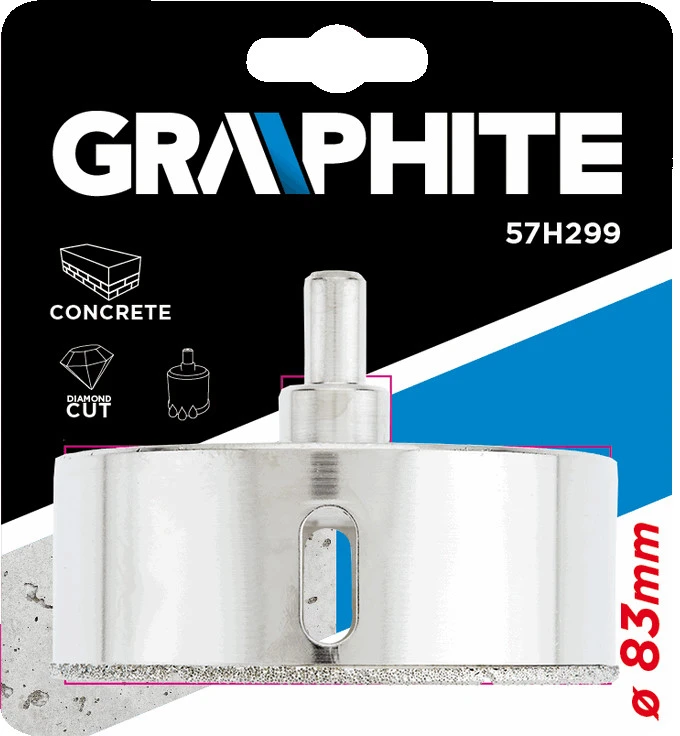 Grąžtas Graphite Grafitas Deimantinis skylių pjūklas plytelėms 83mm 57H299