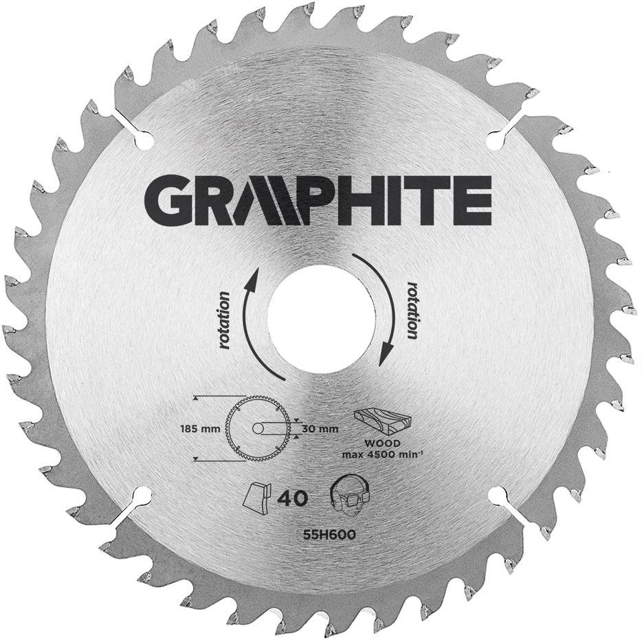 Graphite Tarcza Widia pjūklo diskas, 185 x 30 mm, 40 dantų