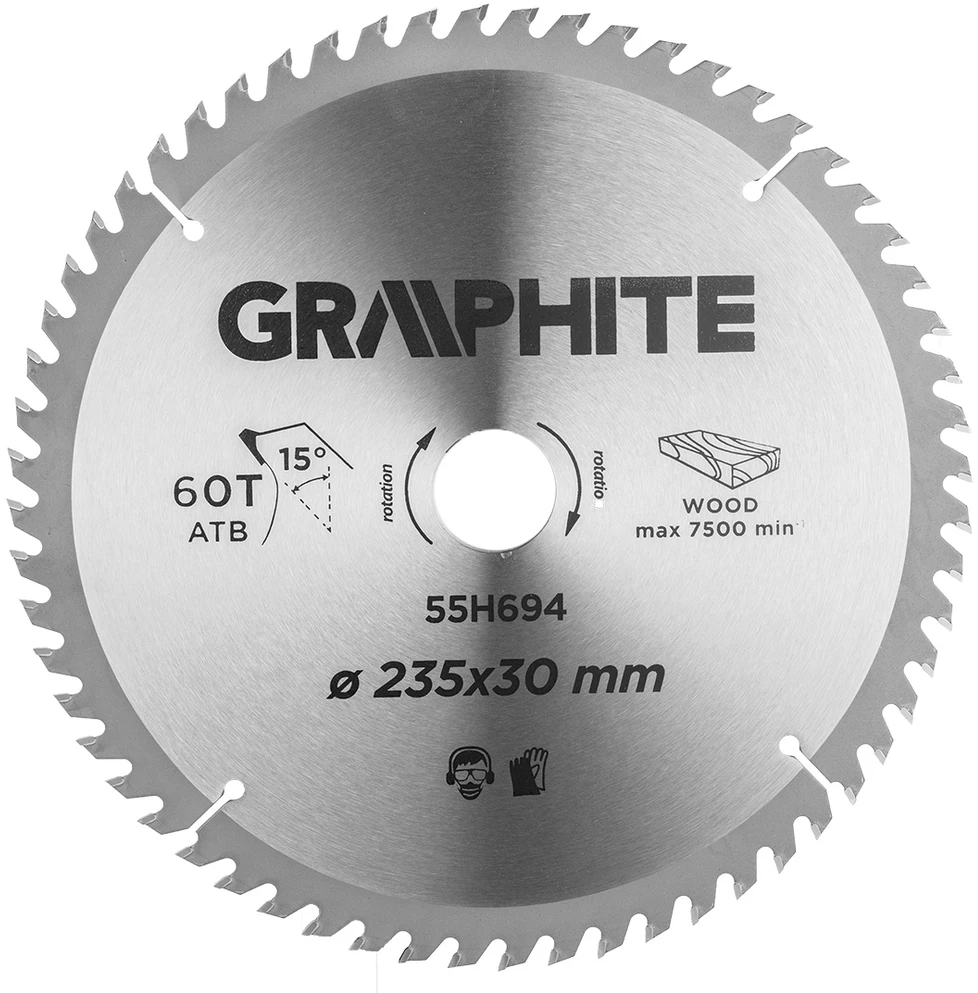 Graphite Tarcza Widia pjūklo diskas, 235 x 30 mm, 60 dantų