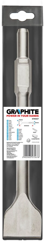 Graphite Dłuto šešiakampis 30 mm, 75 x 400 mm