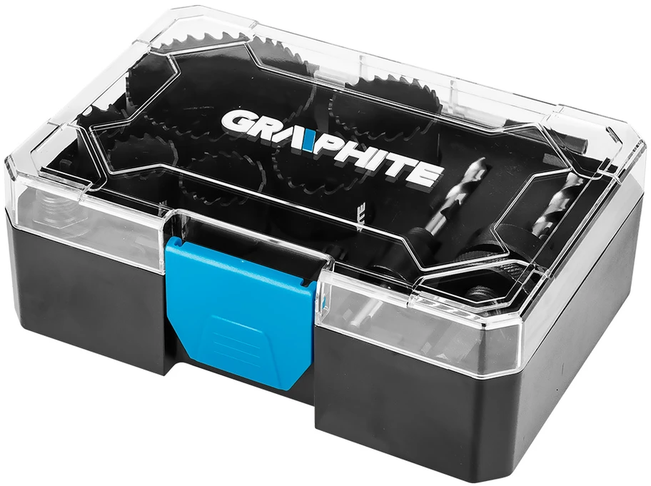 Graphite Otwornice Bimetaliniai skylių pjūklai su Co8% (19, 25, 30, 35, 40, 68 mm), 9 dalių rinkinys