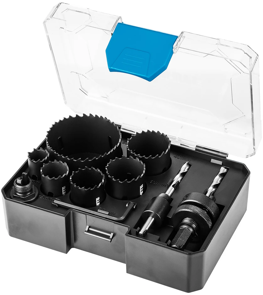 Graphite Otwornice Bimetaliniai skylių pjūklai su Co8% (19, 25, 30, 35, 40, 68 mm), 9 dalių rinkinys