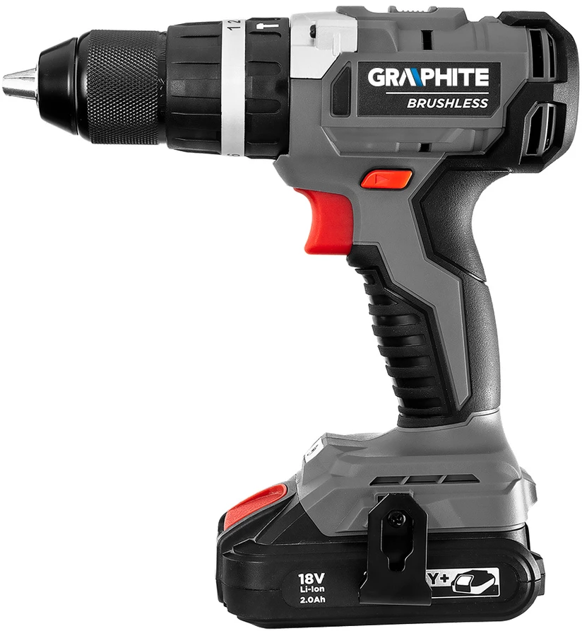Graphite Rinkinys Rinkinys E+: 58g028 bešepetis smūginis veržliasukis su 58G020 bešepetėliu smūginiu gręžtuvu-suktuvu