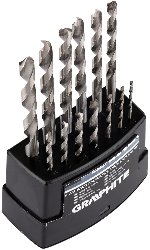 Wiertła HSS-G metalo grąžtai, 2–8 mm, 13 vnt. rinkinys