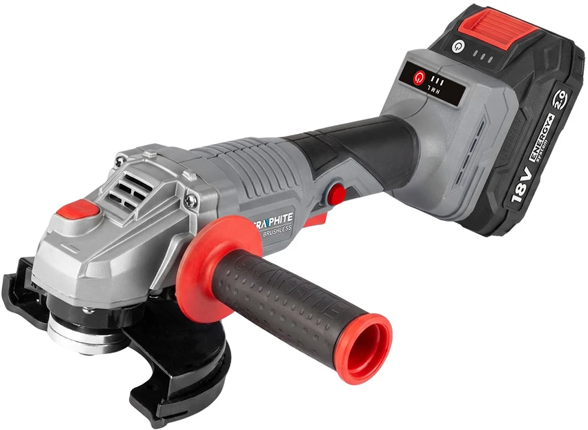 Graphite Kampinis šlifuoklis bešepetėlinis Energy+ 18V su regulacją, 125mm, bez akumulatora