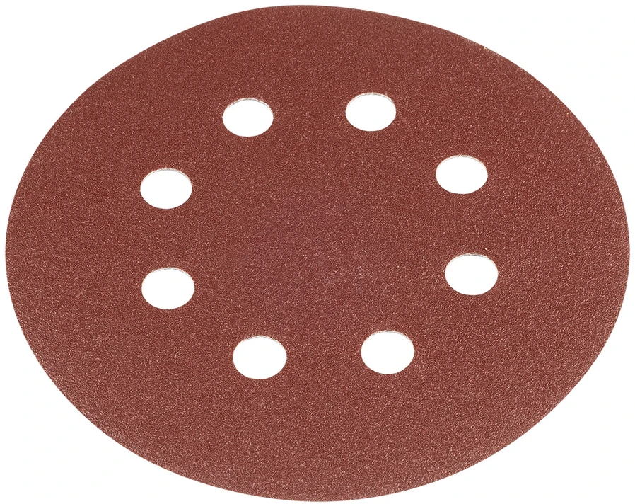 Krążki Šlifavimo diskai su lipdukais, 125 mm, P40, 5 vnt., su 8 skylėmis