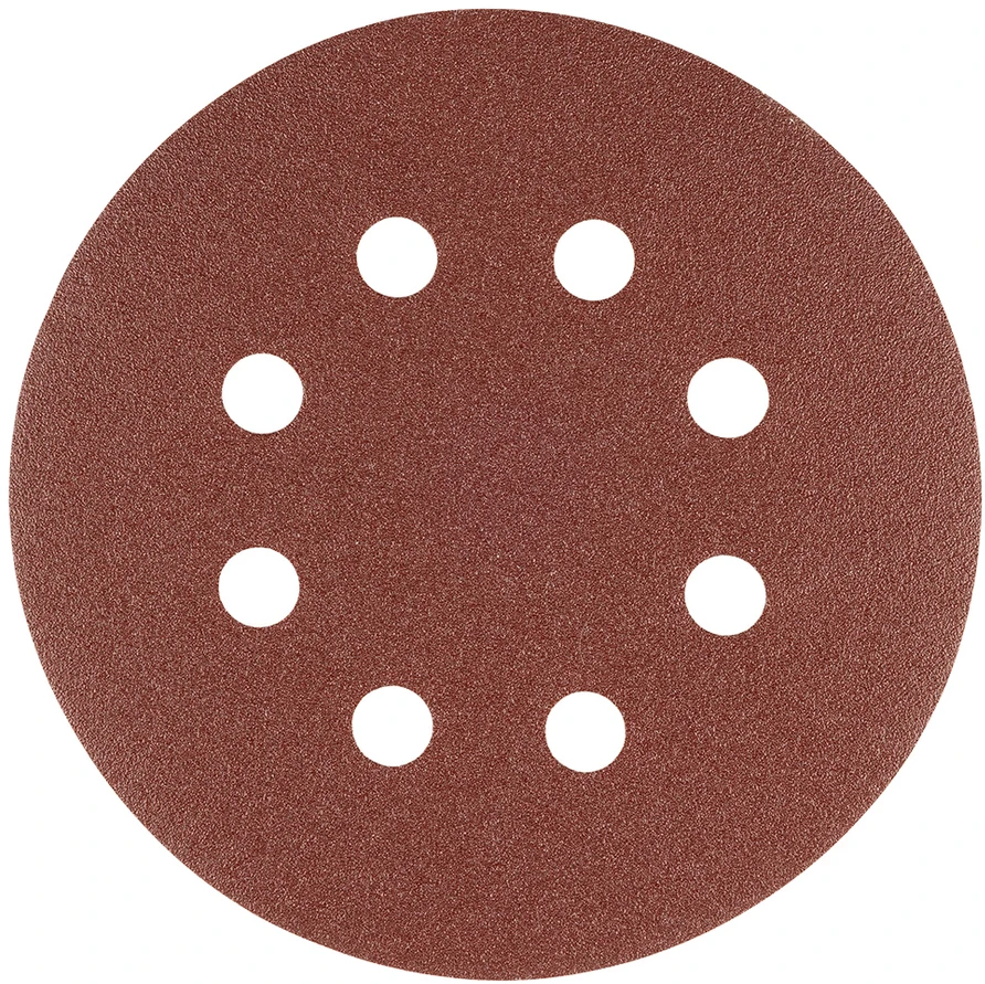 Krążki Šlifavimo diskai su lipdukais, 125 mm, P40, 5 vnt., su 8 skylėmis